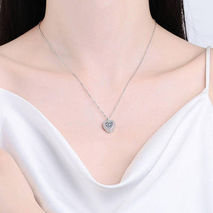 Rose Gold Cut Out Heart-Shaped Moissanite Pendant Necklace