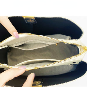 Large-Capacity Bucket Shoulder Bag With Rivets