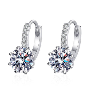 Flower-Shaped Moissanite Stud Earrings