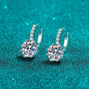 Flower-Shaped Moissanite Stud Earrings