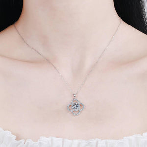 Clover-Shaped Moissanite Pendant Necklace