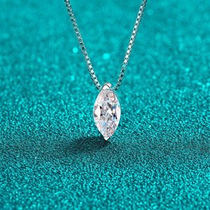 Horse Eye-Shaped Moissanite Pendant Necklace