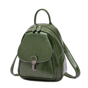 High-Capacity Oil Wax Leather Retro Backpack