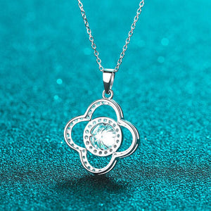 Clover-Shaped Moissanite Pendant Necklace