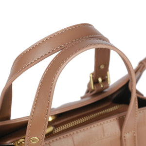 High-Capacity Embossed Crocodile Pattern Tote