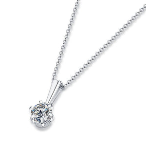 925 Sterling Silver Moissanite Geometric Pendant Necklace