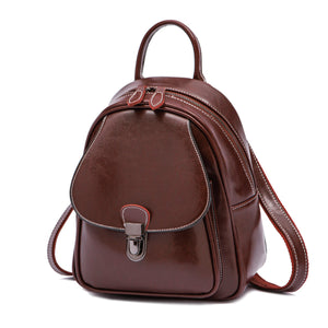 High-Capacity Oil Wax Leather Retro Backpack