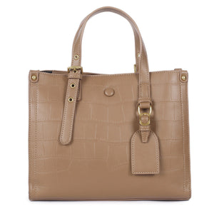 High-Capacity Embossed Crocodile Pattern Tote