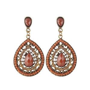 Bead & Crystal Filigree Drop Earrings