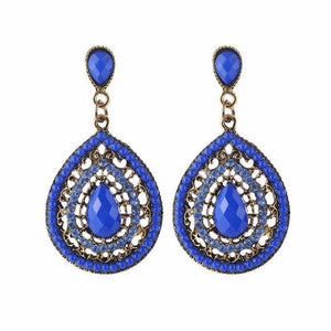 Bead & Crystal Filigree Drop Earrings