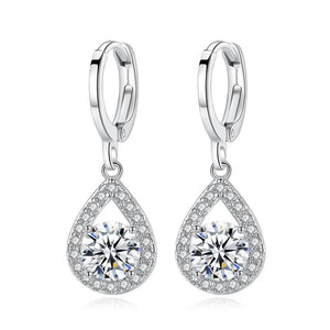 Falling Raindrops 14K Gold Plated CZ Earrings for Women