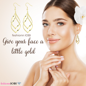 Gold plated Interlocking Diamond Spirals Earrings