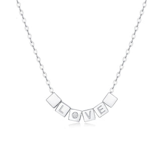 LOVE 925 Sterling Silver Moissanite Pendant Necklace