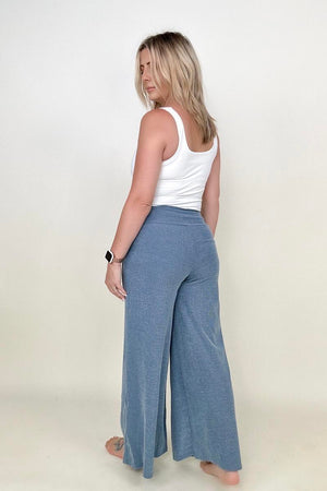 Petal Dew Solid Wide Waistband Wide Leg Pants