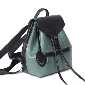 Simple Crocodile Backpack With Drawstring Buckle