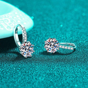 Flower-Shaped Moissanite Stud Earrings