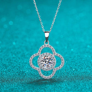 Clover-Shaped Moissanite Pendant Necklace