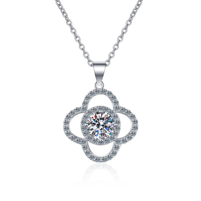 Clover-Shaped Moissanite Pendant Necklace