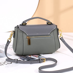 Patchwork Zipper Buckle Tote Shoulder Bag