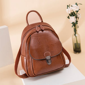 High-Capacity Oil Wax Leather Retro Backpack