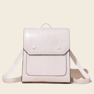 Retro Cover Type Oil Wax Leather Backpack