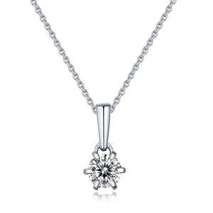 925 Sterling Silver Moissanite Geometric Pendant Necklace