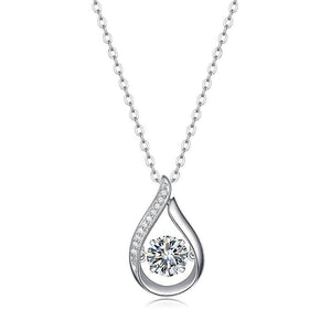 Geometric 925 Sterling Silver Moissanite Pendant Necklace