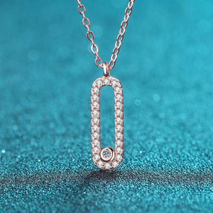 Oval-Shaped Moissanite Pendant Necklace