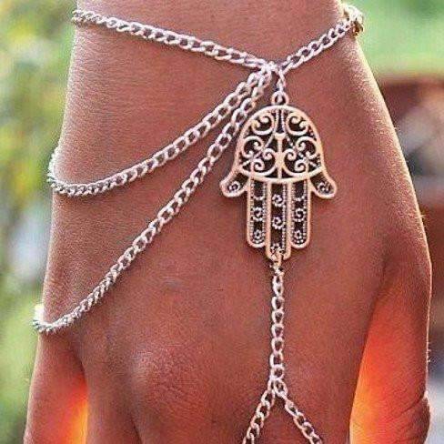 Hand of Fatima Hamsa Body Jewelry Bracelet for Women Special Occasion Birthday Holiday Ethnic