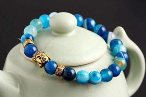 Feshionn IOBI bracelets ON SALE - Buddha Bead Genuine Agate Gemstone Bracelet