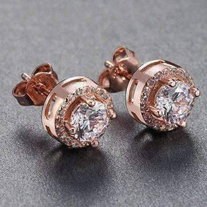 Feshionn IOBI Earrings 18K Rose Gold plated ON SALE - Enchanted Halo Crystal Stud Earrings