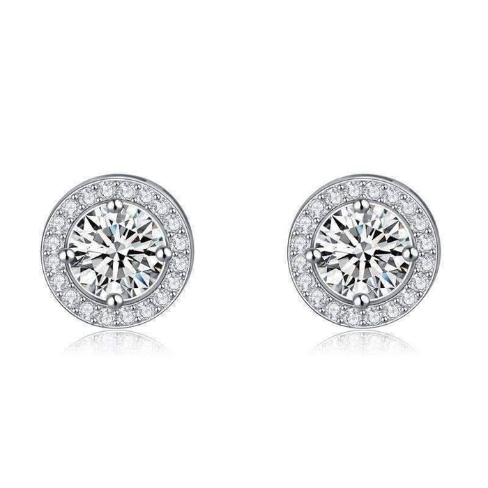 Enchanted Halo 3.32 Tcw Simulated Diamond CZ Stud Earrings