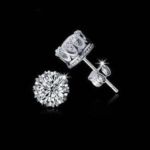 Feshionn IOBI Earrings Platinum / Standard Royal Crown IOBI Crystals Stud Earrings