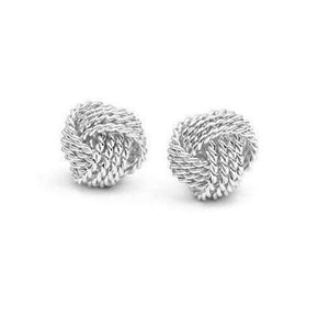 Feshionn IOBI Earrings Sterling Silver Love Knot Stud Earrings