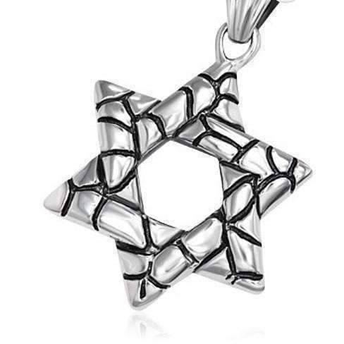 Traditional Oxygenated Star of David Necklace for Men or Women