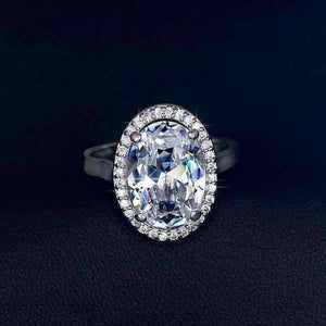 Celebrity Halo 6 Carat Cz Oval Engagement Ring