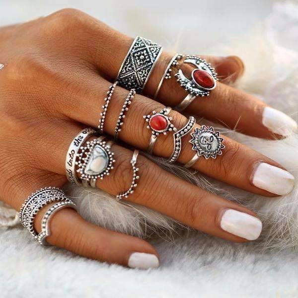 Sunrise Sunset Collection Boho Midi-Knuckle Rings