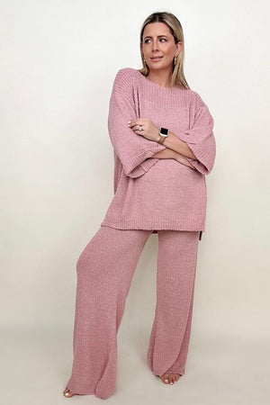 Umgee Wide Leg Pants Sweater Style