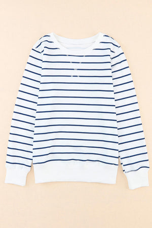 Stripe Printed Plus SIze Long Sleeve Top