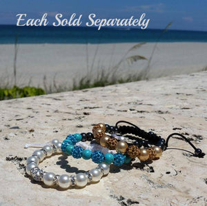 Beach Shamballa Natural Hematite Bracelet