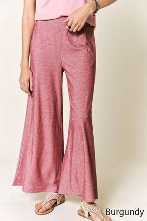 Petal Dew Solid Wide Waistband Wide Leg Pants